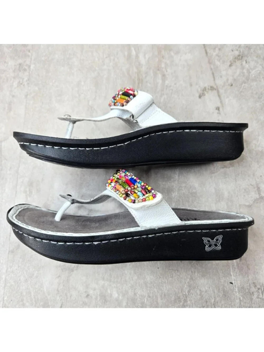 Alegria Platform Thong Sandals White Beaded Flatform Flip Flops Atrsy Beach Boho